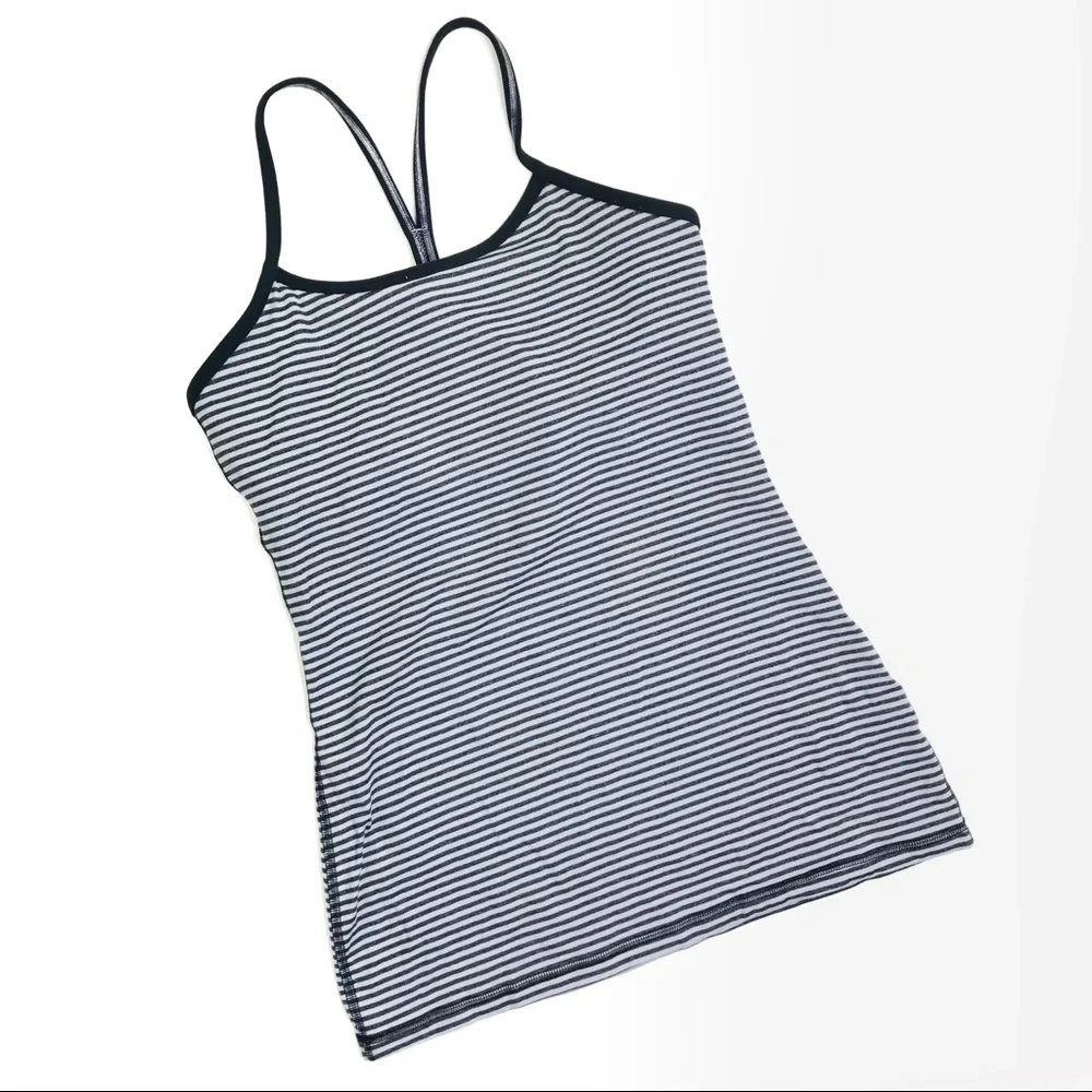 lululemom Power Y Tank Top Striped Size 6 - Picture 2 of 5